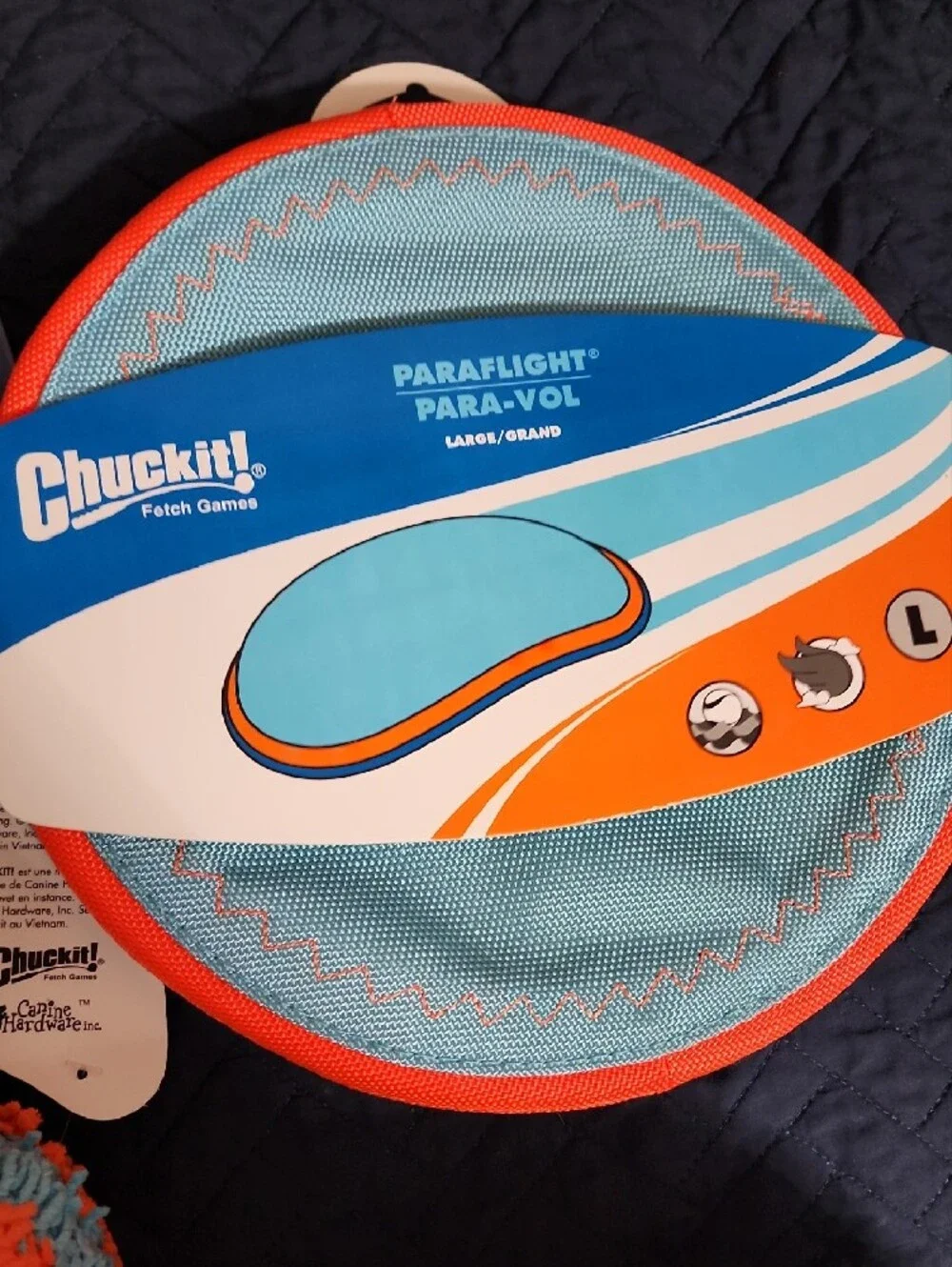 Chunckit Dog Toy Bundle - Orange & Blue Plush Ring
